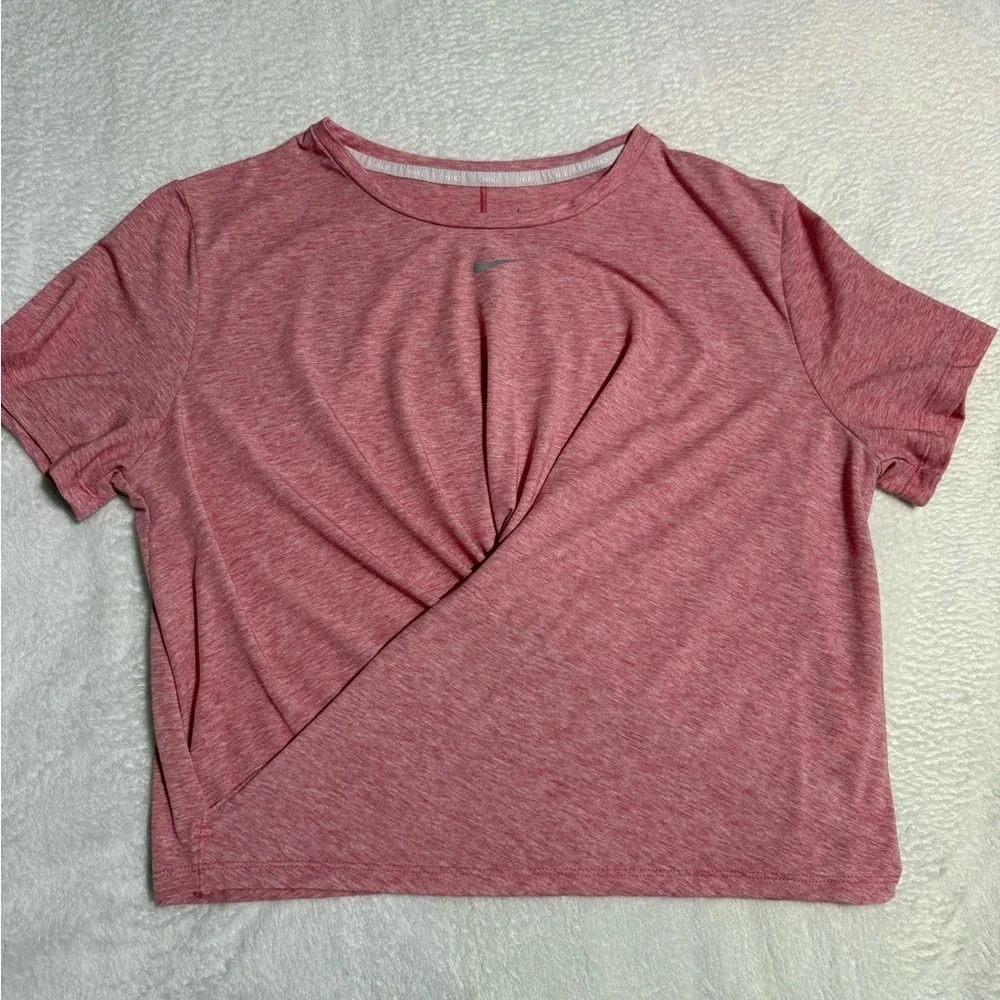 Nike Pink Asymmetrical Crop Tee